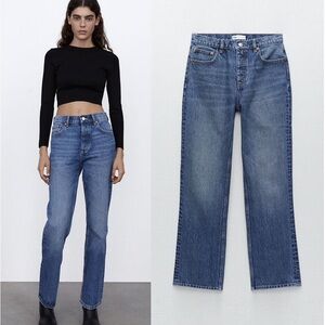 NEW ZARA Hi-Rise Straight Leg jeans